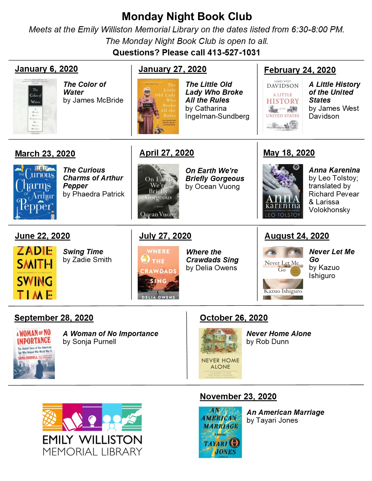 Monday Night Book Club Easthampton City Arts